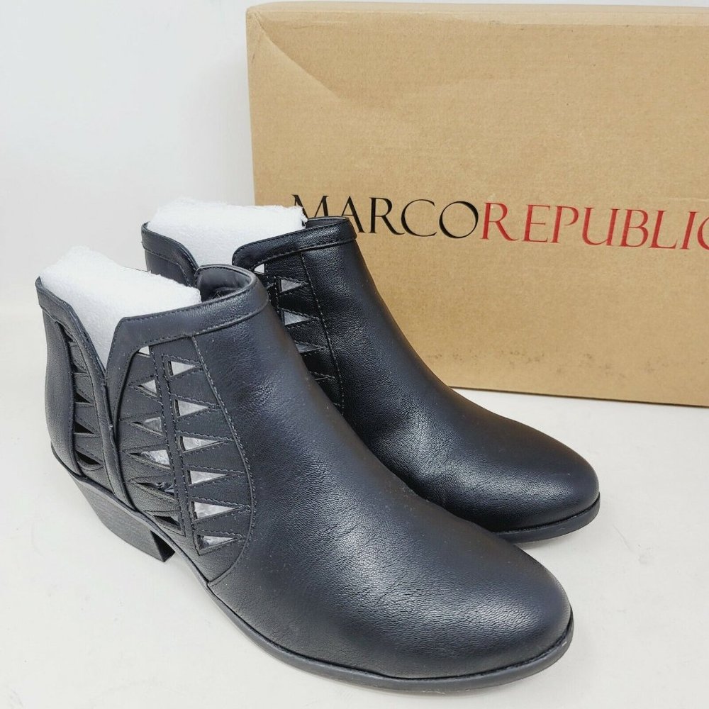Marco Republic Oslo Women's Perforated Cutout Ankle Boots Size 8.5